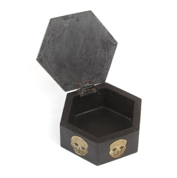 6eckige Totenkopf Holzbox